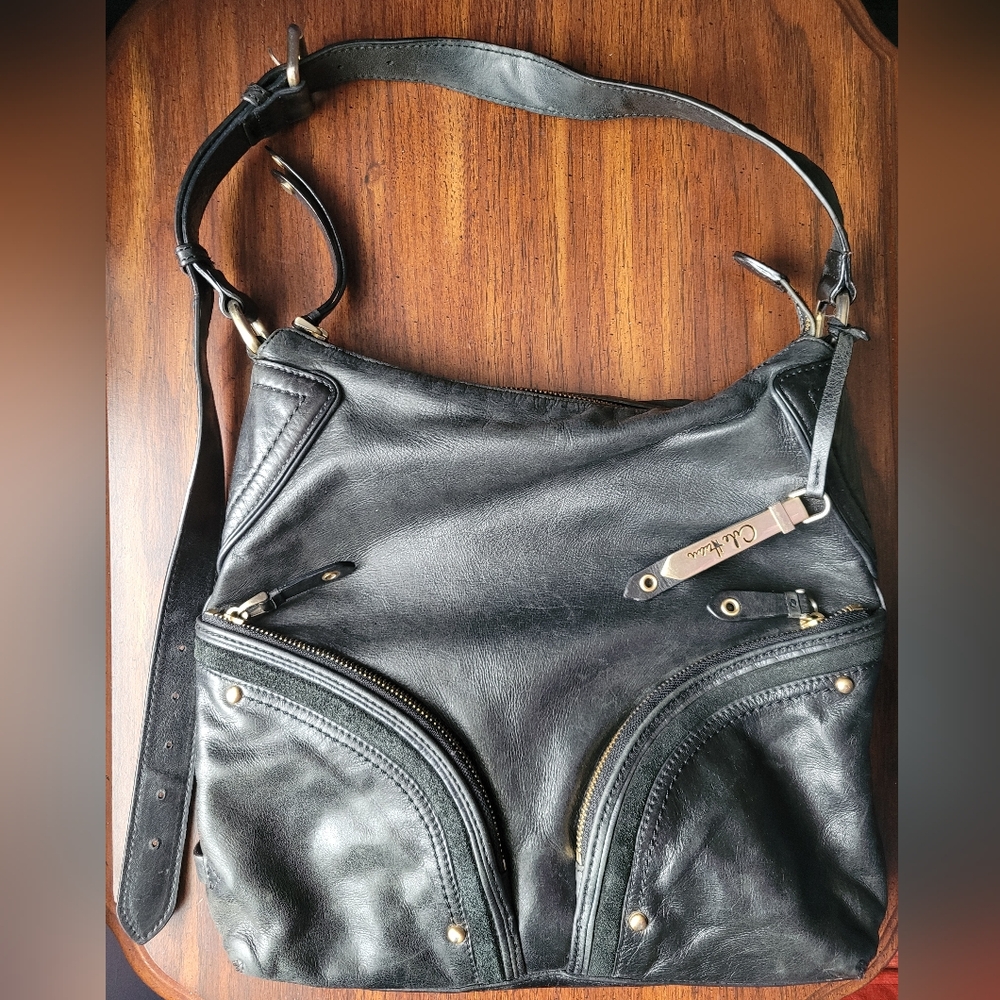 Cole Haan Black Leather Medium Hobo Cross Body/Shoulder Bag